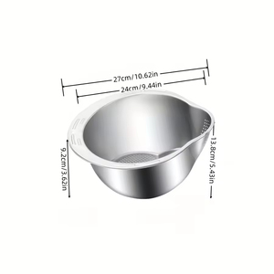 Stainless Steel Manual <b>Multifunctional</b> <b>Vegetable</b> Fruit Slicer Potato Rice Drain Basket Washing Basin Sustainable Fruit - Product Image 6