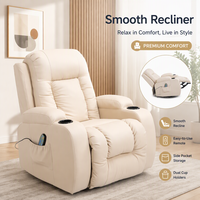 Fauteuil inclinable VANBOW, luxe haut de gamme, relaxant, moderne, 360° °   Fauteuil inclinable massant en cuir PU, pivotant, électrique/manuel, pour salon