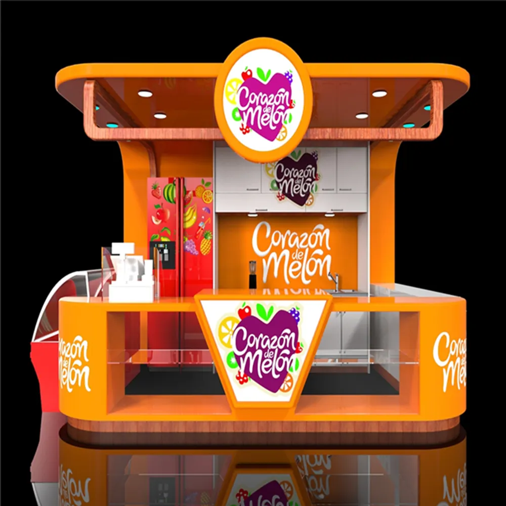 Winkelcentrum fast food kiosk ontwerp met retail store display stand