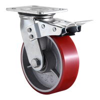 Roues de chariot industrielles robustes de 4, 5, 6 et 8 pouces avec options en fer, PP, nylon, PU, caoutchouc et TPR