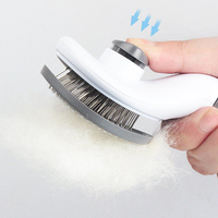 Brosse épilatoire pour chien, peigne pour chat, toilettage et soin pour chien, peigne en acier inoxydable pour poils longs, brosse autonettoyante pour animaux de compagnie