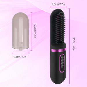 Peigne Chauffant Sans Fil Rechargeable 2-en-1 et Brosse Lissante pour Cheveux Femme, Fer Plat Céramique à Chauffage Rapide - Product Image 6