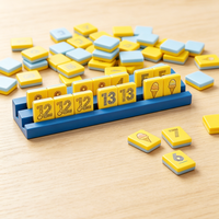 Ensemble de jeu de Rummy sur le thème de l'été, en acrylique, pour fête à la plage, jeu de Mahjong, jeu de tuiles de bord de mer pour les vacances, détente et plaisir en famille