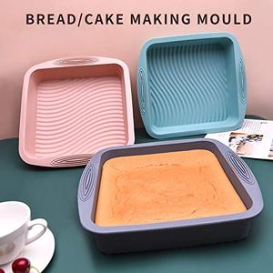 Custom Wholesales Mold Flexible Brownie Easy Demoulding Silicone Square <b>Cake</b> <b>Pan</b> - Product Image 5