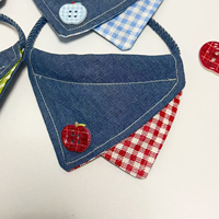 Bavoir à carreaux pour animaux de compagnie, accessoires pour la salive des petits chiens (Teddy, Havanais), pour l'alimentation quotidienne