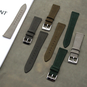 Bracelets de montre en <span class=keywords><strong>cuir</strong></span> suédé vintage sur mesure OEM, 20 mm, adaptés à différents types de montres - Product Image 3