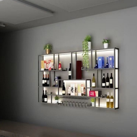 Étagère murale minimaliste industrielle, étagère flottante pour vin, armoire pour petit salon, décoration de bar à domicile
