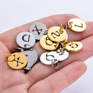 批发抛光不锈钢26字母时尚饰品配件防水挂件狗牌带标志 - Product Image 6