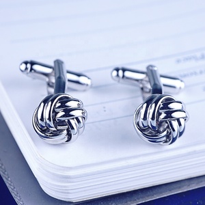 Khuy Măng Sét Thắt Nút Quà Tặng Thời Trang Logo Tác Phẩm Nghệ Thuật Thiết Kế Tùy Chỉnh Cho Nam Tiệc Cưới Bằng Bạc - Product Image 6