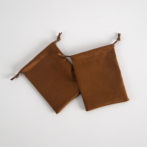 Bolsa de Terciopelo Marrón con Cordón, 8x10cm, 5x7cm, 15x20cm, Bolsas de Regalo para Empaque de Joyería, Bolsas Rectangulares de Tela para Empaque de Pulseras - Product Image 3