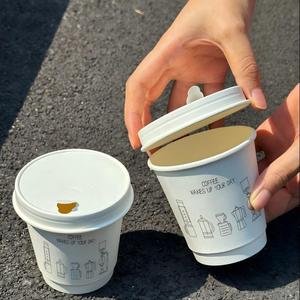 Gobelets à café jetables en papier, gobelets en papier recyclables, gobelets en papier avec logo personnalisé, gobelets en papier biodégradables, gobelets à café à double paroi - Product Image 6