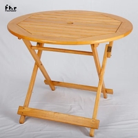 Table en bois massif Mobilier d'extérieur Table à manger en chêne pliable Rangement pratique Ensemble de meubles d'extérieur