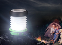 Lanterne télescopique la plus populaire avec panneau solaire Lampes de camping LED portables Lumière de camping LED avec batterie externe