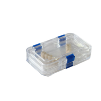 Boîte de rangement transparente pour bijoux et prothèses dentaires avec couvercles, 10x6x2,3 cm