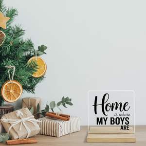 Letrero Acrílico con Soporte de Madera 'El Hogar es Donde Hay Niños', Decoración para Habitación de Niños, Regalo para el Hijo - Product Image 5