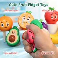 Jouet Squishy Fruité de Dessin Animé, Jouet à Presser en PU à Remontée Lente en Forme de Fruit Alimentaire, Jouet Anti-Stress Fidget, Ornement, Vente en Gros