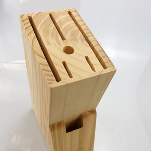 Porte-couteaux en bois, capacité 7 pièces, écologique, bloc de rangement pour ustensiles de cuisine - Product Image 2