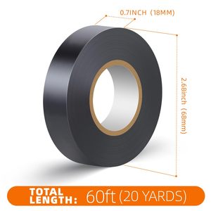 SNHOHIAK Paquete de 10 Cintas Eléctricas Negras Impermeables Resistentes a Altas Temperaturas de 3/4 X 60 pies <span class=keywords><strong>para</strong></span> Uso en Interiores y Exteriores, Aislamiento de Voltaje Máximo - Product Image 3