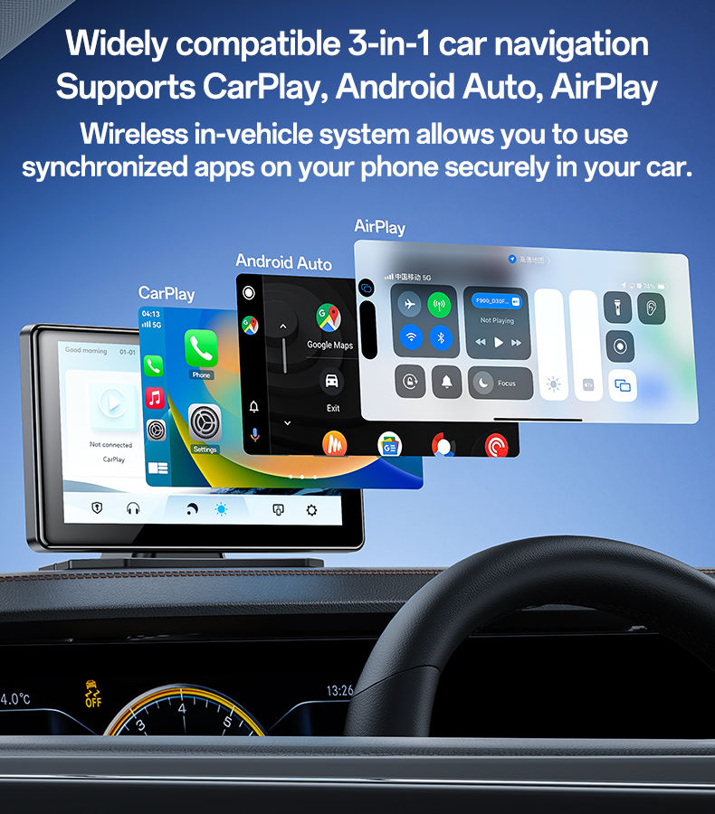 Yesido KM17 7 inç Carplay, BT 5.0 ve Mikrofonlu Araç Navigasyonu