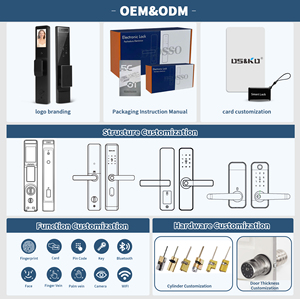 Aluminium Palmader 3d Face Smart Lock Elektrische Tuya Ttlock Vingerafdruk Rfid Kaart Sleutel Automatisch Voor Beveiliging Deurslot - Product Image 2