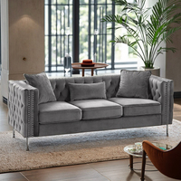 Juego de sofás con mechones de lujo de estilo moderno de alta gama superventas, sofá Seccional de muebles para el hogar de nuevo diseño para villas