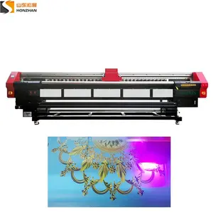 Honzhan boîte à lumière pièce toile imprimante numérique UV grand format 3.2m, bannière publicitaire rouleau à rouleau machine d'impression