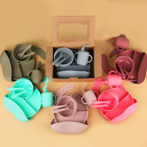 Bán buôn New bé Bộ Quà Tặng BPA FREE bộ đồ ăn & bé ăn Set với in voi Logo tùy chỉnh sơ sinh yếu tố cần thiết - Product Image 5