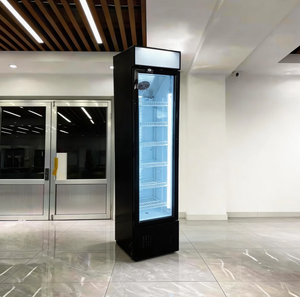 Congelador vertical comercial con vitrina para bebidas, ampliamente utilizado como enfriador y refrigerador. - Product Image 2