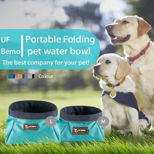 UFBemo-tazón de agua plegable para mascotas, cuenco portátil personalizado para perro, color azul y verde, venta al por mayor - Product Image 2