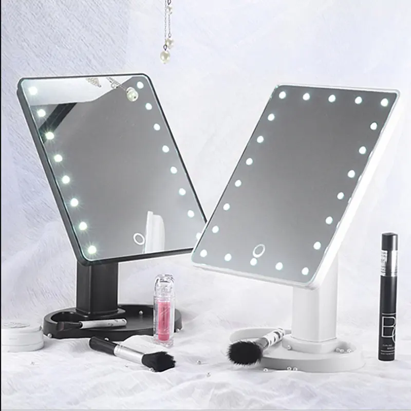 Kozmetik LED ayna makyaj Vanity ışıkları güvenlik ayakta masa makyaj aynası