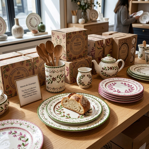 Juego de Platos de Cerámica con Diseño Floral Vintage Francés, Juego de Platos de Porcelana para Bodas, <span class=keywords><strong>Vajilla</strong></span> para Restaurantes, Venta al por Menor - Product Image 4