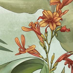 艺术壁画批发新产品绿色植物叶香蕉墙面装饰墙纸纸画客厅沙发壁画 - Product Image 3