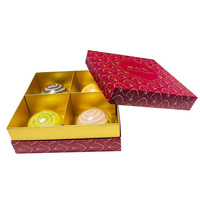 Boîte Cadeau de Luxe Personnalisée pour Pâtisseries au Jaune d'Œuf Salé, Boîte Rigide avec Couvercle et Base pour Gâteaux de Lune, Emballage Cadeau de Pâtisseries Festives à 4 Compartiments