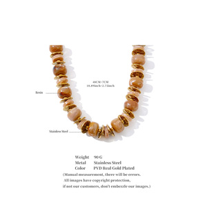 Dây chuyền áo len thời trang JINYOU 5231 phong cách cổ điển, hạt nhựa, dây kim loại thép không gỉ - Product Image 6