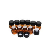 Mini flacons en verre ambré 1ML 2ML 3ML 5ML pour gouttes oculaires bouteilles d'échantillon d'huile essentielle avec bouchon à vis Carton emballé