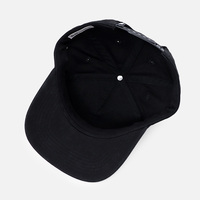 Cappellino da Baseball Nero Strutturato a 5 Pannelli con Etichetta Privata, Logo Ricamato Laterale Personalizzato, Patch Tessuta, Stile Casual Streetwear