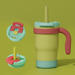 Vaso Térmico Infantil de Acero Inoxidable 304 a Prueba de Fugas con Pajita y Asa, Botella para Niños - Product Image 2
