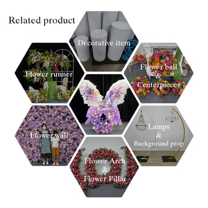 ของตกแต่งผนังรูปดอกไม้ผีเสื้อสีขาวม่วง ทำจากผ้าไหม งานฝีมือขนาดใหญ่ ดีไซน์ทันสมัย สมจริง เหมาะสำหรับฉากหลังงานแต่งงานและอุปกรณ์ประกอบฉากงานอีเว้นท์ - Product Image 5