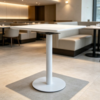 Socle de table basse rond blanc en fer peint, style moderne et luxueux léger, pour salle à manger et salon de thé