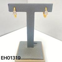 Perhiasan Wanita Trendi Terbaru Grosir Geometris Micro Pave 3A Cubic Zircon Hipoalergenik Lapis Emas 18K Kuningan Model Stud untuk Pesta