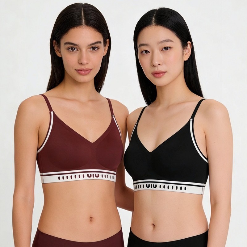 Korean-style Solid ODM Seamless Thickened Comfort-Fit Women's Bra Nylon Spandex Three Hook-and-eye Closure All-season