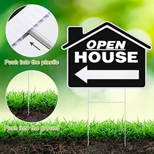 Hot Sell Custom Size Dog Poop Cleanup Courtyard Ground <b>Sign</b> Double Sided Corrugated Plastic H-Shaped Metal Bracket Stake Free - Product Image 6