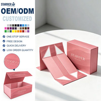 Flache Faltbare Magnetische Geschenkbox Rosa Matte Textur Starre Papierbox für Premium Hautpflege-Verpackung mit Individuellem Logo