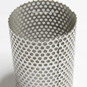 Tubo filtrante per cilindro in rete metallica perforata in acciaio inossidabile