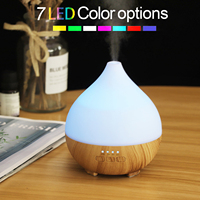 Humidificateur d'air ultrasonique intelligent, diffuseur d'arômes 200 ml, diffuseur d'aromathérapie à grain de bois avec lumière LED pour la maison et le spa
