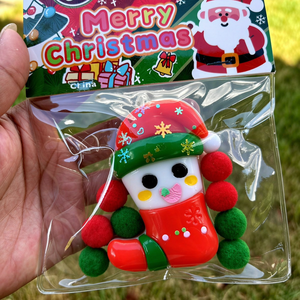 Jouet anti-stress Kawaii de Noël Mochi Squishy Père Noël Bonhomme de neige Sapin Chaussette de Noël à presser pour enfants, cadeau de Noël - Product Image 3