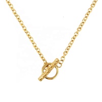 Collier chaîne ovale épaisse avec fermoir à bascule en laiton plaqué or, fabrication de bijoux en laiton Gemnice