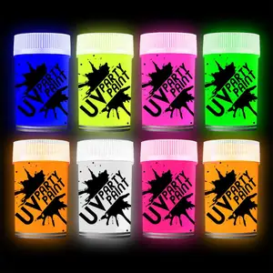 KHY campione gratuito fai da te festa personalizzata per il trucco UV Glow In The Dark Neon Skin Makeup Set Kit di pittura per viso e corpo