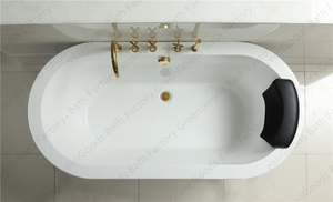 <span class=keywords><strong>Bagno</strong></span> di lusso di dimensioni personalizzate vasca da <span class=keywords><strong>bagno</strong></span> ovale autoportante da 63 pollici in acrilico blu con cuscino - Product Image 5