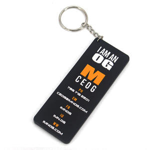 Llavero de PVC Personalizado, Rectangular, Negro, Ligero, Regalo Promocional, Logotipo Personalizado, Texto, Gráficos - Product Image 1